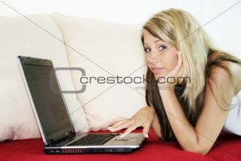 beautiful woman with a laptop