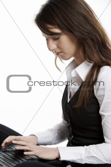 girl on a laptop