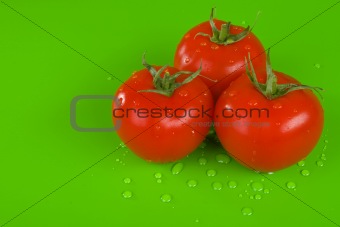 Three fresh tomatoes