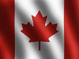 Canadian Flag waving in the wind, vector illustration