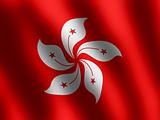 Flag Hong Kong waving in wind textile texture pattern