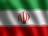 Flag iran waving in wind textile texture pattern