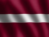 patriotic symbol shiny Flag of Latvia, banner