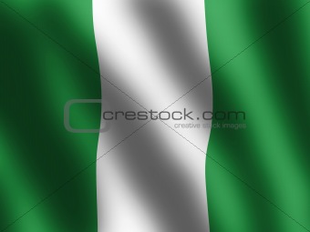 patriotic symbol shiny Flag of Nigeria, banner