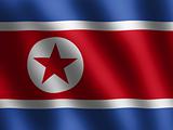 patriotic symbol shiny Flag of North Korea, banner