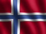 patriotic symbol shiny Flag of Norway, banner