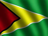 patriotic symobls shiny Flag of Guyana, banner 