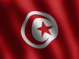 patriotic symobls shiny Flag of Tunisia, banner