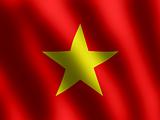 patriotic symobls shiny Flag of Vietnam, banner