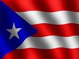 Puerto Rico flag waving in the wind, vector illustration