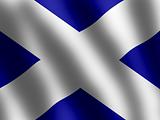 Scottish Flag waving in the wind, vector illustration