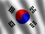 vector waved Flags of South Korea Flag, illustration