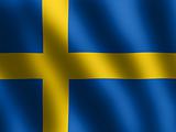 vector waving Flag of Sweden, abstract wallpaper