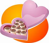 Heart-shaped box of chocolates 