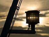 Sunset and signal lamp