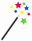 magic wand with stars