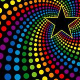 Star with rainbow swirl