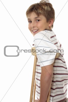 Child using crutches