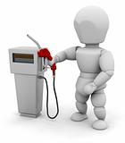 Person at a fuel pump
