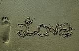 Sand Writing - Love With Footprint