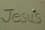 Sand Writing - Jesus