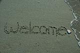 Sand Writing - Welcome