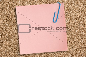 Pink paper note.