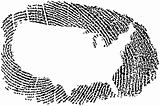 United States Map within a Fingerprint