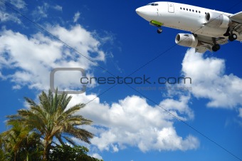 Plane at exotic destination