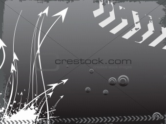 grunge corner and arrow pointing up, gray vector illustration