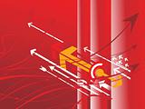 vector arrows series on red banner