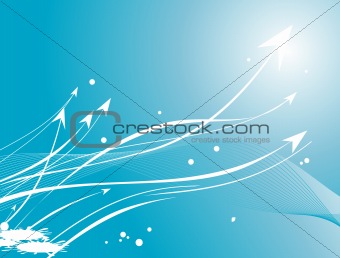 wallpaper, blue background with many arrow and wave