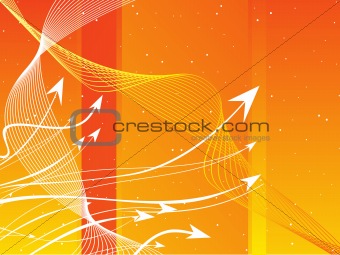 waves and stars on yellow background of arrows theme, vector wallpaper