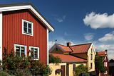 Swedish houses in red and yellow