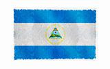 Flag of  nicaragua on old wall background, vector wallpaper, texture, banner, illustration