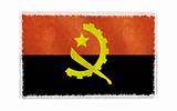 flag of Angola on old wall background, vector wallpaper, texture, banner, illustration