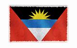 Flag of Antigua & Barbuda on old wall background, vector wallpaper, texture, banner, illustration