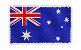 Flag of Australia on old wall background, vector wallpaper, texture, banner, illustration