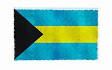 Flag of Bahamas on old wall background, vector wallpaper, texture, banner, illustration
