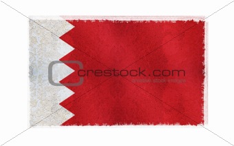 Flag of Bahrain on old wall background, vector wallpaper, texture, banner, illustration
