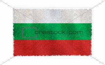 Flag of Bulgaria on old wall background, vector wallpaper, texture, banner, illustration