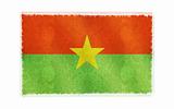 Flag of Burkino Faso on old wall background, vector wallpaper, texture, banner, illustration