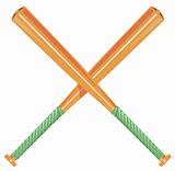 Crossed baseball bats