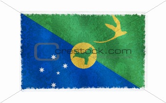 Flag of Christmas Island on old wall background, vector wallpaper, texture, banner, illustration