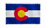Flag of Colorado on old wall background, vector wallpaper, texture, banner, illustration