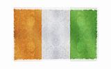 Flag of Cote D'lvoire on old wall background, vector wallpaper, texture, banner, illustration