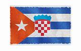 Flag of Cuba Flag on old wall background, vector wallpaper, texture, banner, illustration
