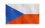 Flag of Czech Republic on old wall background, vector wallpaper, texture, banner, illustration