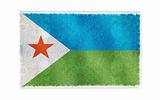 Flag of Djibouti on old wall background, vector wallpaper, texture, banner, illustration