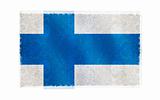 Flag of Finland on old wall background, vector wallpaper, texture, banner, illustration